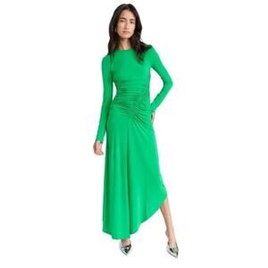 A.L.C. Adeline Green Asymmetrical Hemline Long Sleeves Dress Size Medium